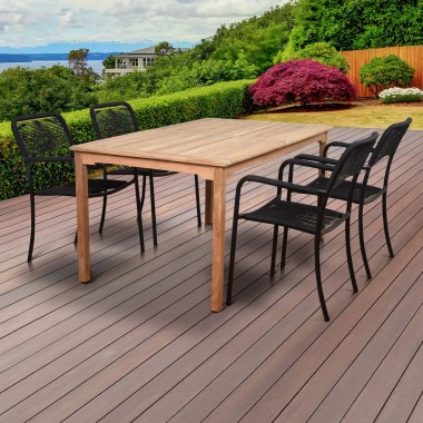 Amazonia Oosterdam 5 Piece Teak Rectangular Patio Dining Set