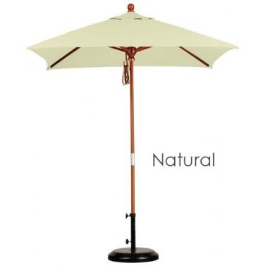 California Umbrella 6'x6' Wood Market Umbrella Pulley Open Marenti Wood - Sunbrella Hover