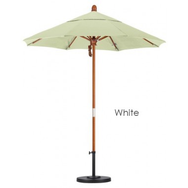 California Umbrella 7.5' Wood Market Umbrella Pulley Open Marenti Wood - Olefin