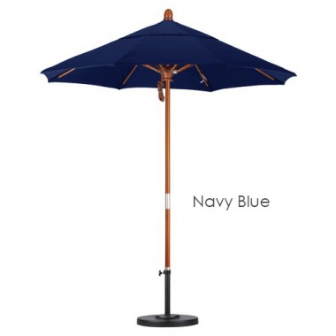 California Umbrella 7.5' Wood Market Umbrella Pulley Open Marenti Wood - Olefin Hover