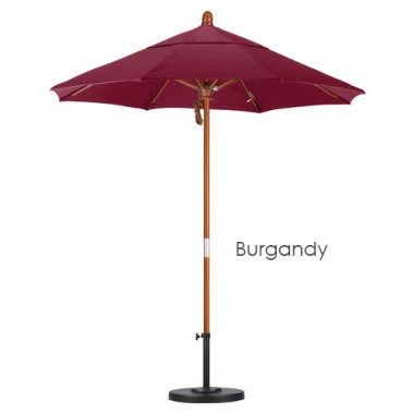 California Umbrella 7.5' Wood Market Umbrella Pulley Open Marenti Wood - Pacifica Hover