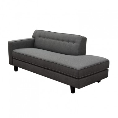 Diamond Sofa Mid-Century LF Chaise - Slate Textured Fabric
