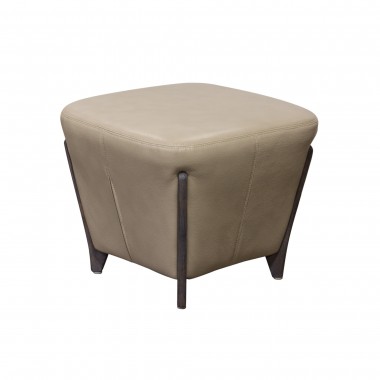 Diamond Sofa Monaco Square Ottoman in Tan Blended Leather with Ash Wood Trim & Leg 