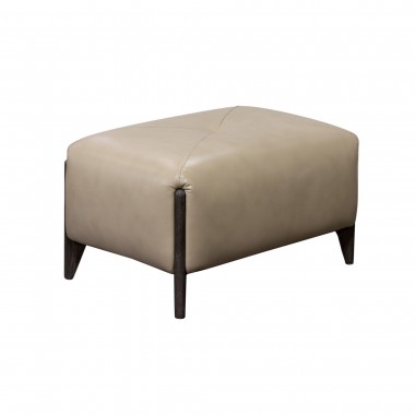Diamond Sofa Monaco Rectangular Ottoman in Tan Blended Leather with Ash Wood Trim & Leg 