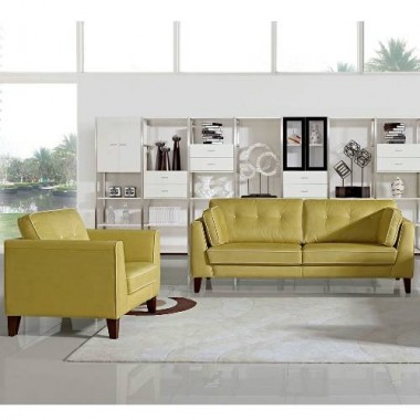 Diamond Sofa Napa Button Tuft Fabric Sofa & Chair 2PC Set  - PALE GOLD