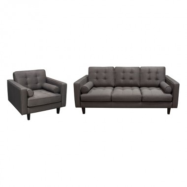 Diamond Sofa Neptune Sofa & Arm Chair Set in Grey Fabric 