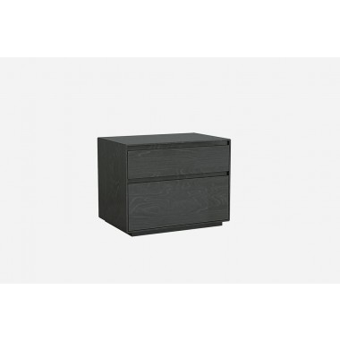 Malibu Night Stand High Gloss Grey Self Close Drawers