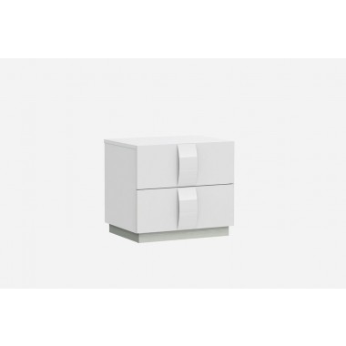 Kimberly Nightstand High Gloss White With Self-closing Runners