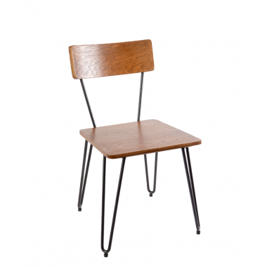 BFM Seating NV Side Chair With Steel Wire Frame - Sand Black Finish