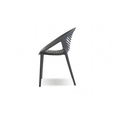 Mobital Gravely Arm Chair Grey/White Polypropylene Set of 4 Hover
