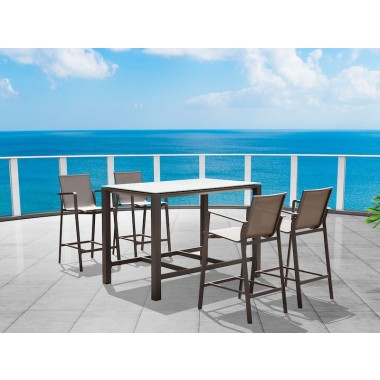 Whiteline Modern Living Vargas Outdoor Barstool - Set of 4