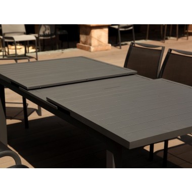 Whiteline Modern Living Alum Indoor / Outdoor Extendable Dining Table Hover