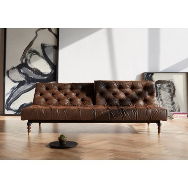 Oldschool Sofa in Retro Lacquer and Vintage Black Leather