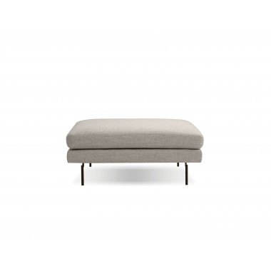Mobital Tux Ottoman Light Grey Fabric with Black Power Coated Steel Hover