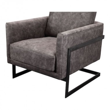 Moe's Home Collection Luxe Club Chair - Grey Velvet Hover