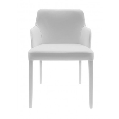 Polly Armchair In White - Front