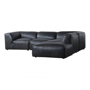 Moe's Home Collection Luxe Dream Modular Sectional Antique Black - Angled