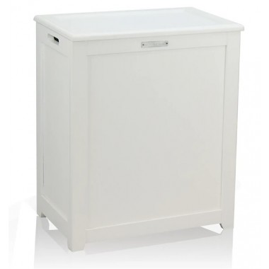 Oceanstar Storage Laundry Hamper - White - Angled