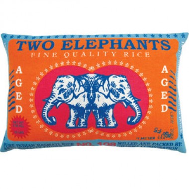 Koko Company Rice 13" x 20" Pillow with Two Elephants Print