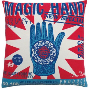 Koko Company Rice 20" x 20" Pillow with Magic Hand Print