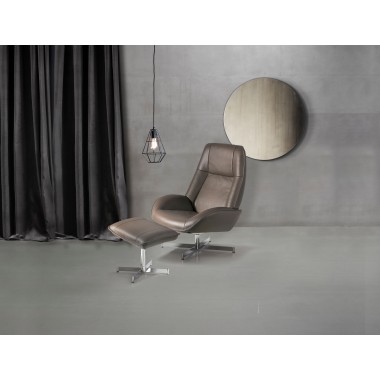 Roma Chair With Footrest In Yeti Fabric - Lifestyle