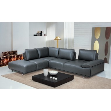Roxanne Left Hand Facing Sectional in Dark Grey - Lifestyle