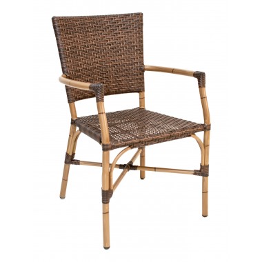 Hand Painted Aluminum Frame Arm Chair - RT-04 - Walnut