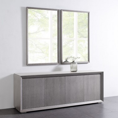 Pendenza Buffet 4 Door With Gray Oak Veneer - Lifestyle
