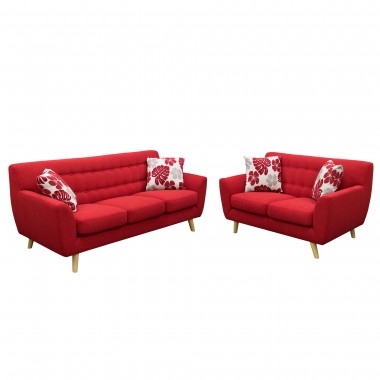 Diamond Sofa Scarlett Solid Fabric Sofa & Loveseat 2PC Set  Hover