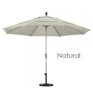 California Umbrella 11' Aluminum Market Umbrella Auto Tilt Champagne - Sunbrella Hover