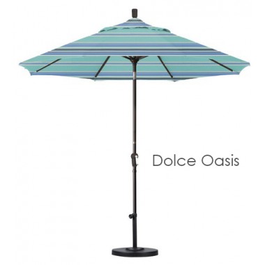 California Umbrella 9' Aluminum Market Umbrella Auto Tilt Bronze - Sunbrella Hover