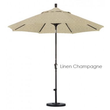 California Umbrella 9' Aluminum Market Umbrella Auto Tilt Bronze - Sunbrella Hover