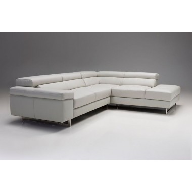 Synchro RSF Sectional Titanium Grey Top Grain Leather with Side Split