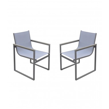Armen Living Bistro Dining Set Grey Powder Coated Finish (Table with 4 chairs) Hover