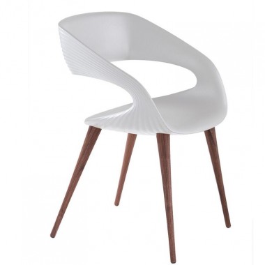Bellini Modern Living Italian Home Shape Chair In White PU With Aluminum/Anthracite/Wood Legs Hover