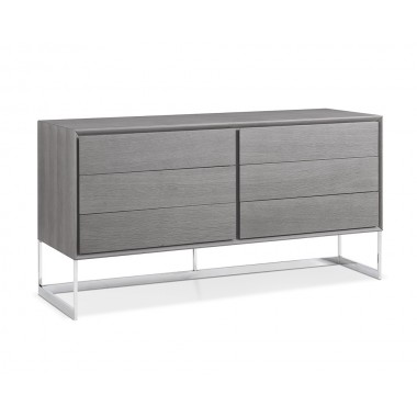 Skylar Buffet Gray Oak Veneer - Angled