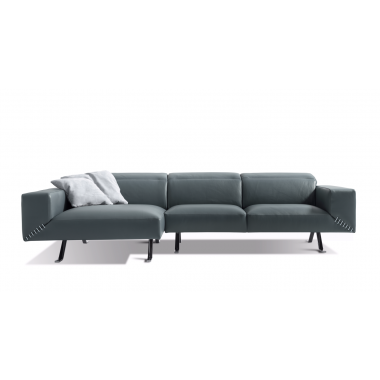 Henry Sectional With Chaise On Left - Front - Grey