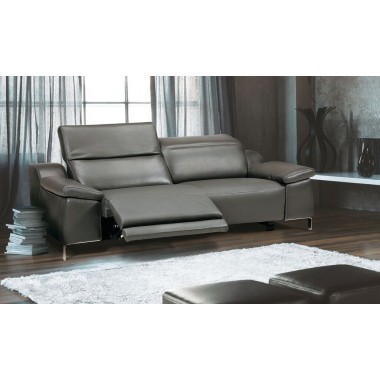 Sofia Electric Motion Loveseat With Manual Adjustable Neck Rest Cushions In Dark Grey