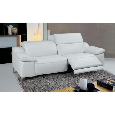 Sofia Electric Motion Sofa With Manual Adjustable Neck Rest Cushions In White