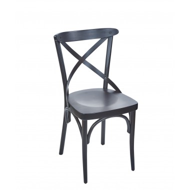 Sofia Cross Back Side Chair In Black Walnut