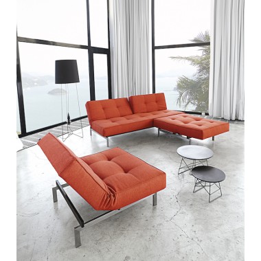 Innovation Living Split Back Sofa and Chair- Stainless Steel Leg - Burned Orange 