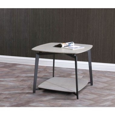 Mavis Side Table Gray Oak Top - Lifestyle