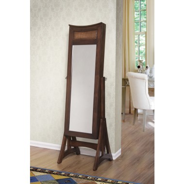 W Unlimited Bedford Classic Long Cheval Mirror Jewelry Cabinet Storage Armoire Hover