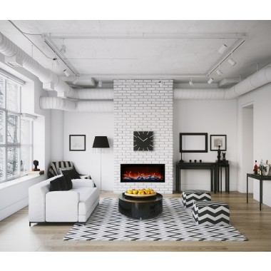 50" Extra Tall Clean Face Electric Built-in With Black Steel Surround - Lifestyle