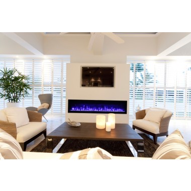 Amantii 74" Basic Clean-face Electric Built-in With Glass With Black Steel Surround - Lifestyle