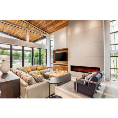 88" Basic Clean-face Electric Built-in With Glass With Black Steel Surround - Lifestyle