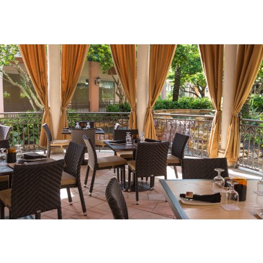 Miami Dining Side Chair - Espresso Wicker - Lifestyle