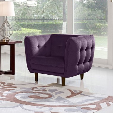 Diamond Sofa Venice Button Tuft Fabric Chair by Diamond Sofa - PURPLE