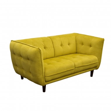 Diamond Sofa Venice Button Tuft Fabric Sofa - YELLOW/GOLD