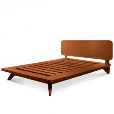 TrueModern Walnut & White Queen Platfrom Bed